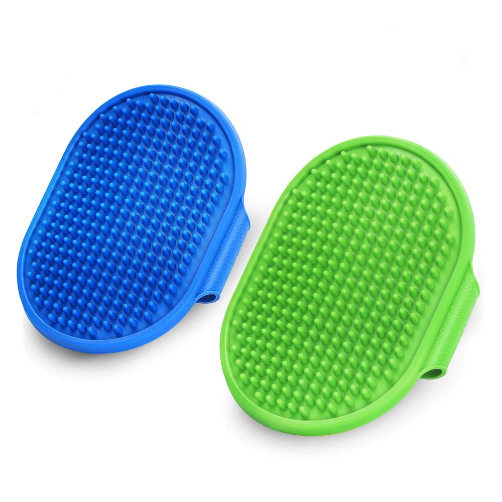 2 Pack Dog Bath Brush, Premium Cat Shampoo Brush, Soothing Massage Pet Rubber Comb, Adjustable Ring Handle, Soft Silicone Grooming Brush Suitable for Long Short Haired Dogs and Cats. - PawsPlanet Australia