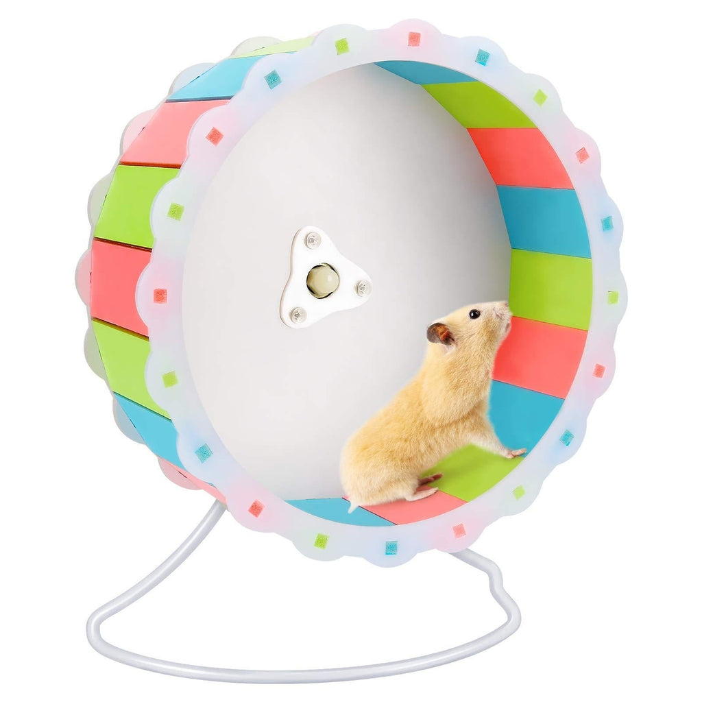 BestFire 7.48" Diameter Quiet Hamster Exercise Wheel, Multi-Colored Hamster Wheel Silent Spinner, Made of Wood, Sunflower Design for Hamster Entertainment - PawsPlanet Australia