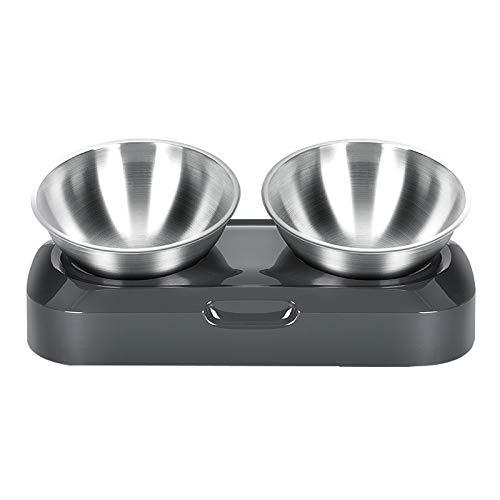 [Australia] - BOBEastal Raised Cat Bowls, Stainless Steel Cat Water and Food Bowls, 0/15° Tilted Stress Free Pet Feeding Bowls Nonslip for Cats and Small Dogs 