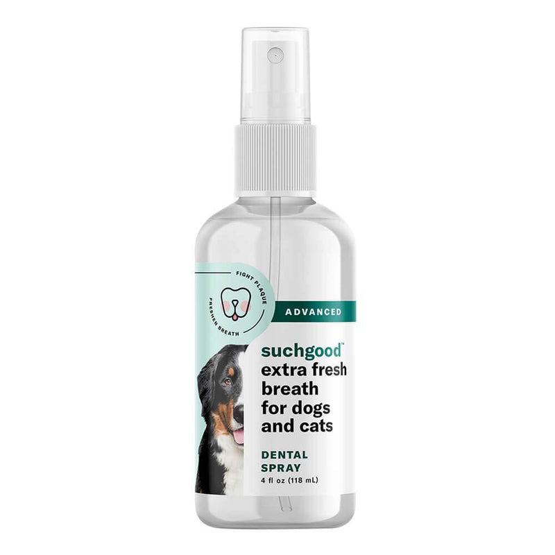 Suchgood Advanced Dental Spray for Pets | Simple, Brushless Dental Care for Good Dogs and Cats | Made in The USA with Premium Ingredients to Fight Odor-Causing Bacteria and Freshen Breath, 4oz (4926) - PawsPlanet Australia