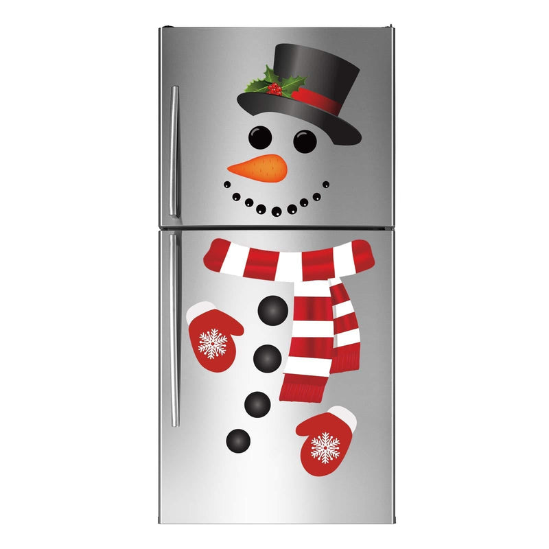 Joy Bang Christmas Refrigerator Stickers Christmas Snowman Refrigerator Decorations Snowman Stickers for Christmas Xmas Window Wall Door Decor - PawsPlanet Australia