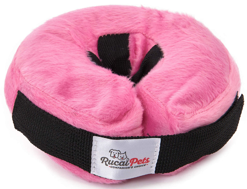 Rucal Pets Inflatable Dog Collar, Recovery Cone, After Pet Surgery, Prevent Dogs from Biting & Scratching, Adjustable Thick Strap, Soft Comfortable Pink Donut X-Small - PawsPlanet Australia