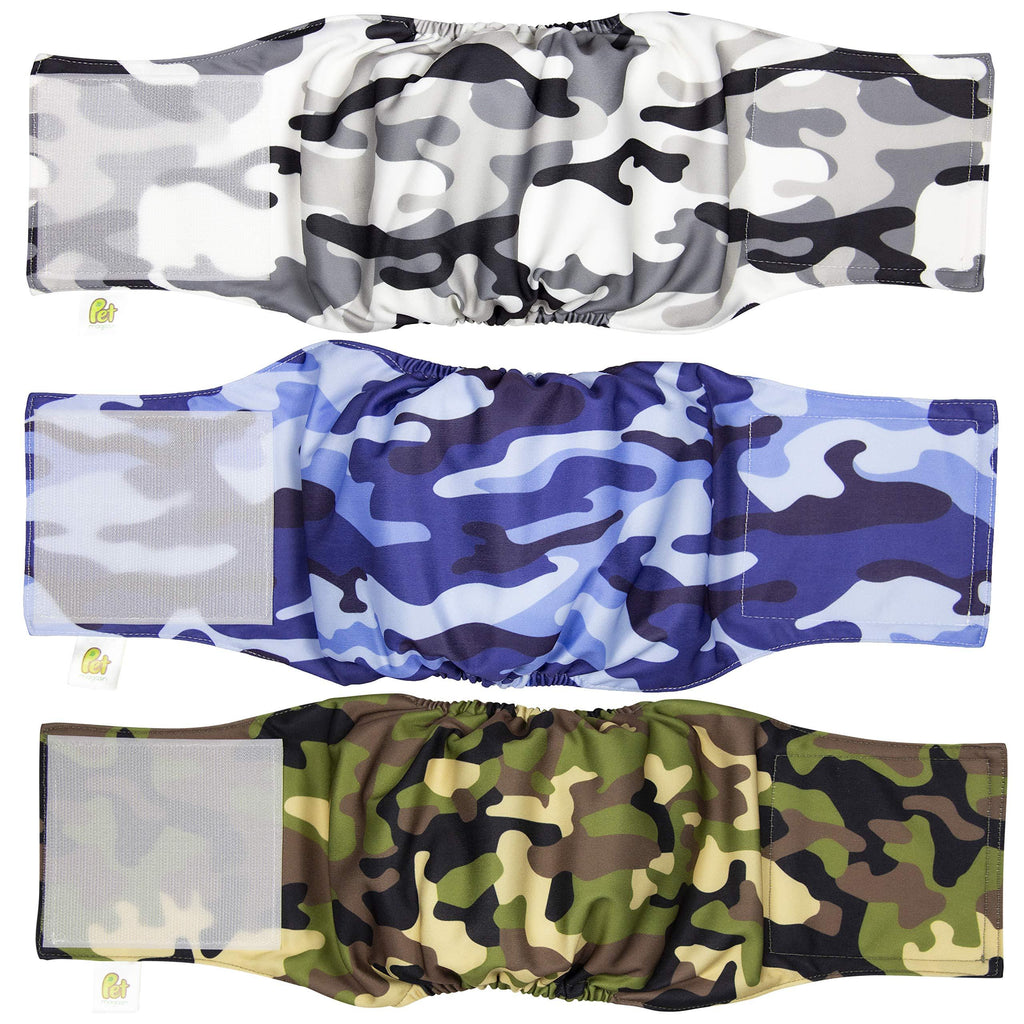 Pet Magasin Male Dog Belly Manner Band Wraps Nappies (3 Pack) (Small, Camo) Small - PawsPlanet Australia