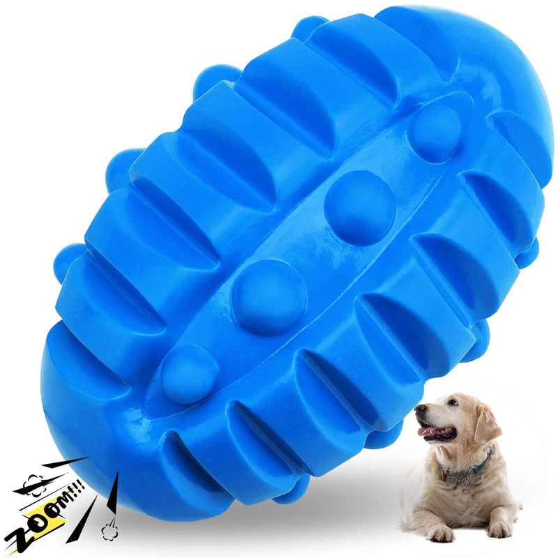[Australia] - HAOPINSH Squeaky Dog Toys for Aggressive Chewers Almost Indestructible, Rubber Dog Squeaking Toys Tough Durable Interactive Puppy Ball Pet Chew Toys for Medium and Large Breed Blue 