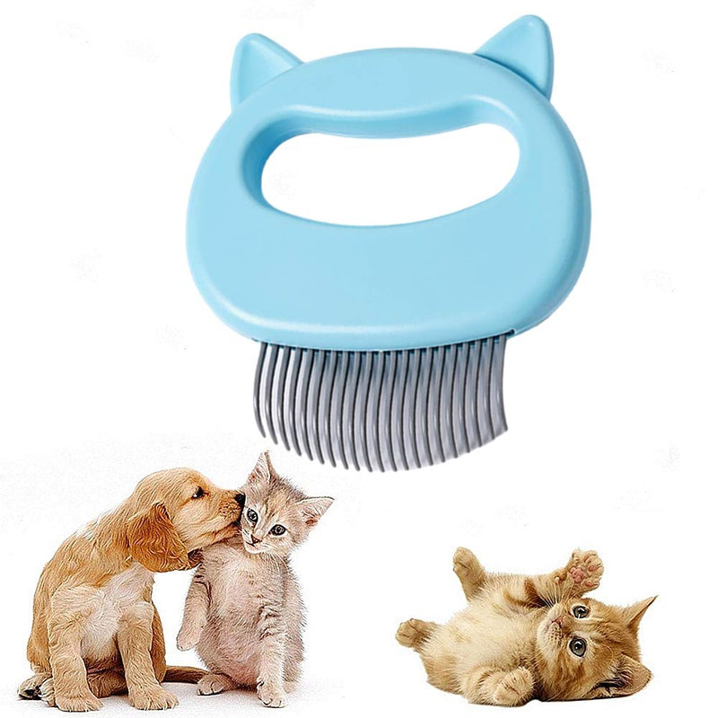 Cat Comb Pet Short & Long Hair Removal Massaging Shell Comb Soft Deshedding Brush Grooming And Shedding Matted Fur Remover Massage Dematting Tool For Dog Puppy Rabbit (Blue) Blue - PawsPlanet Australia