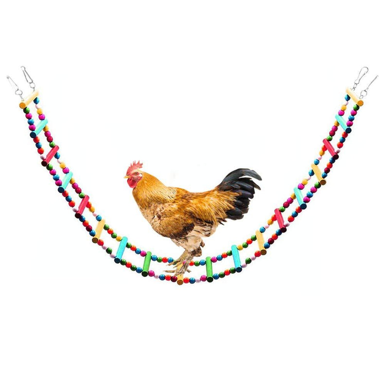 Soeenaper 47.2 inch Chicken Flexible Ladder Parrot Chicken Swing Toy Chicken Toy for Hens Bird Toy for Large Bird Parrot Hens Cock Macaw Trainning - PawsPlanet Australia