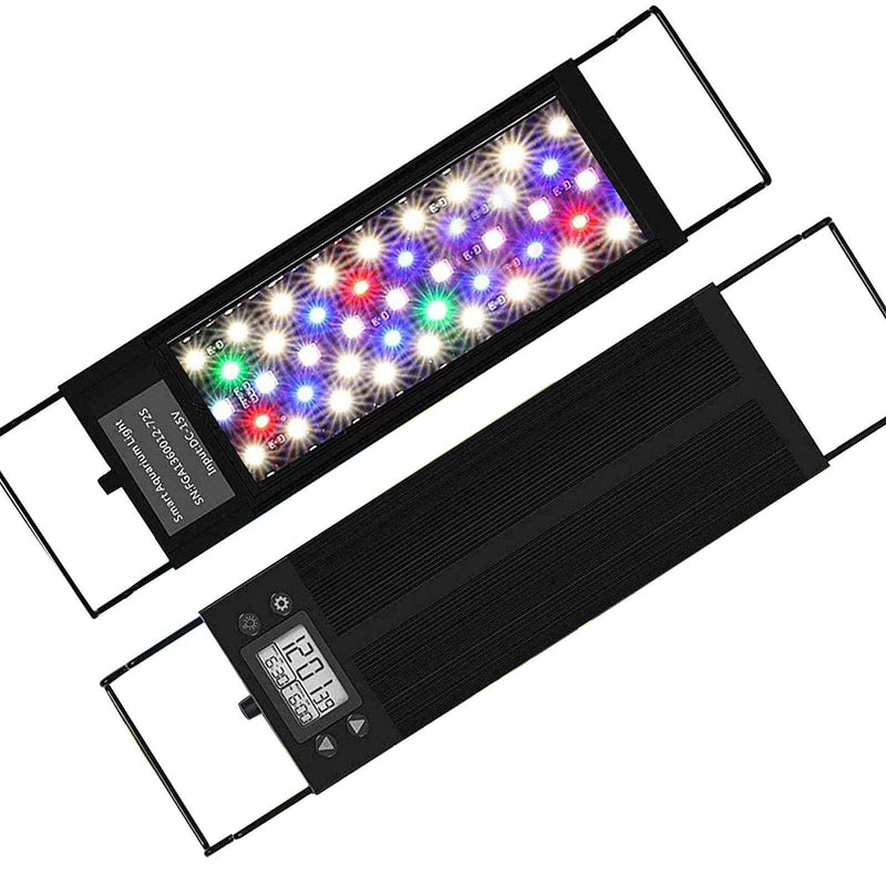 MQUPIN Aquarium Lights for Fish Tank,Sunrise-Daylight-Moonlight Mode and DIY Mode,RGB Plus Aquarium Programmable LED Light,Full Spectrum Plant Fish Tank Light Extendable Brackets (18W 12-18") 18W 12-18" - PawsPlanet Australia