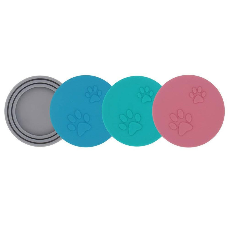 SLSON 4 Pack Pet Food Can Cover Set,Universal Silicone Cat Dog Food Can Lids 1 Fit 3 Standard Size Can Tops Covers - PawsPlanet Australia