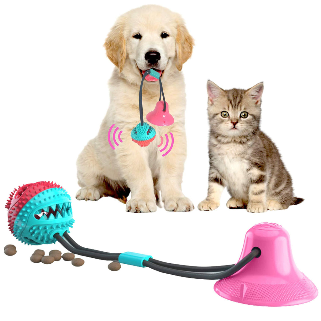 Dog Chew Toy for Aggressive Chewers, Interactive Rope Ball with Strong Suction Cup (Sweet Pink) Sweet Pink - PawsPlanet Australia
