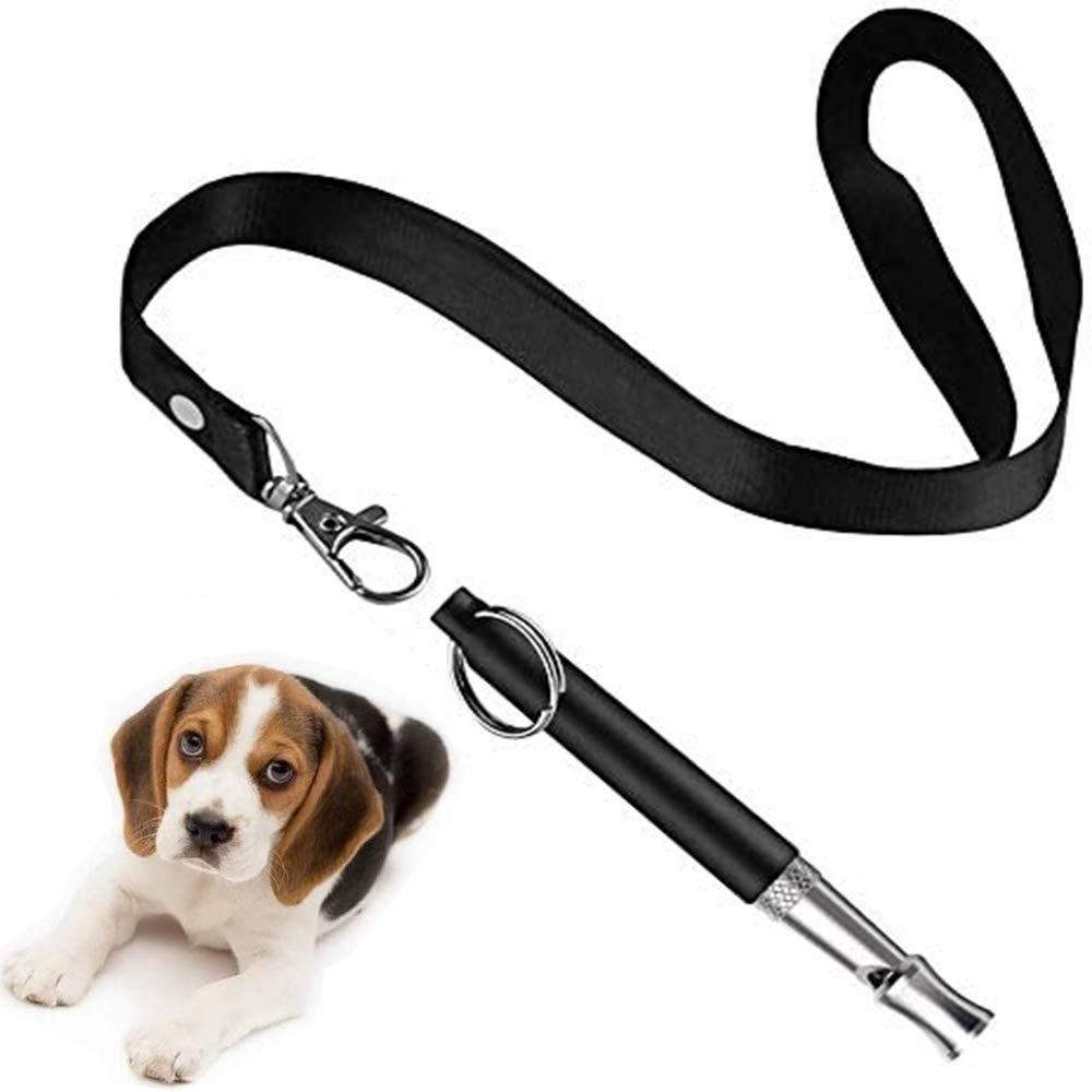 [Australia] - HEHUI Dog Whistle, Dog Whistle to Stop Barking, Adjustable Pitch Ultrasonic Training Tool Silent Bark Control for Dogs- 1 Pack Whistles with Free Lanyard Strap Black 