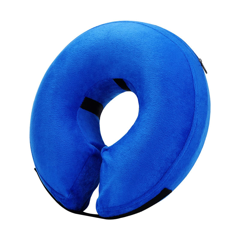 Katoggy Protective Inflatable Recovery Dog Collar, Soft Blow-up Dog Cone Collar Pet Donut Cat Collar, Comfy Elizabethan Collar After Surgery for Cat Dog to Prevent from Biting & Scratching Small Blue - PawsPlanet Australia