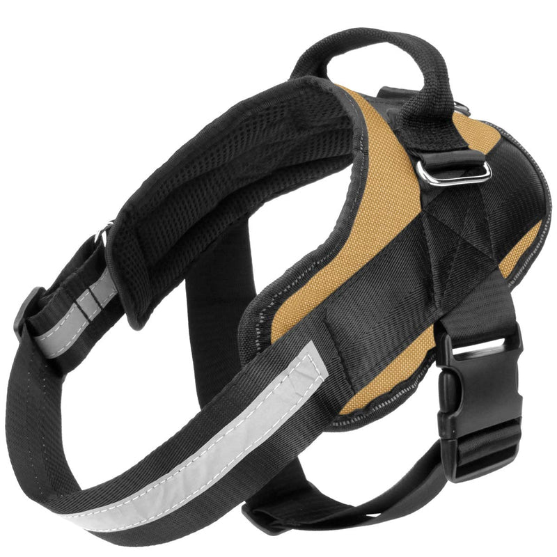 [Australia] - Bolux Service Dog Harness, Easy On and Off Pet Vest Harness, Reflective Breathable and Easy Adjust Pet Halters with Nylon Handle for Small Medium Large Dogs - No More Pulling, Tugging or Choking XS:(chest 14-17''/neck 11-14'') Army yellow 