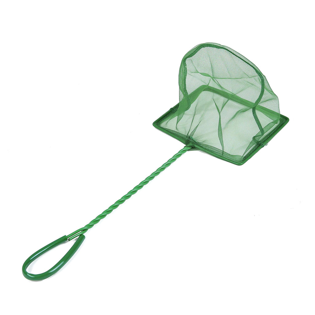 [Australia] - Laojbaba Green Fine Mesh Net Aquarium Fishing Net with Plastic Handle 6 Inch 