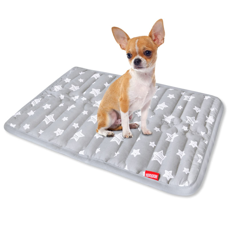 Dog Crate Mat, Soft Dog Bed Mat with Cute Prints, Personalized Dog Crate Pad, Anti-Slip Bottom, Machine Washable Kennel Pad X-Small 21"X14" Grey - PawsPlanet Australia