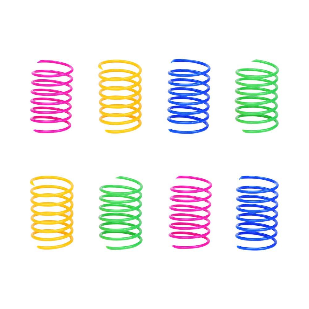 ISMARTEN Cat Spring Toy (60 Pack), Cat Kittens Toys Plastic Coil Spiral Springs for Swatting, Biting, Hunting, and Active Healthy Play (Random Color) - PawsPlanet Australia