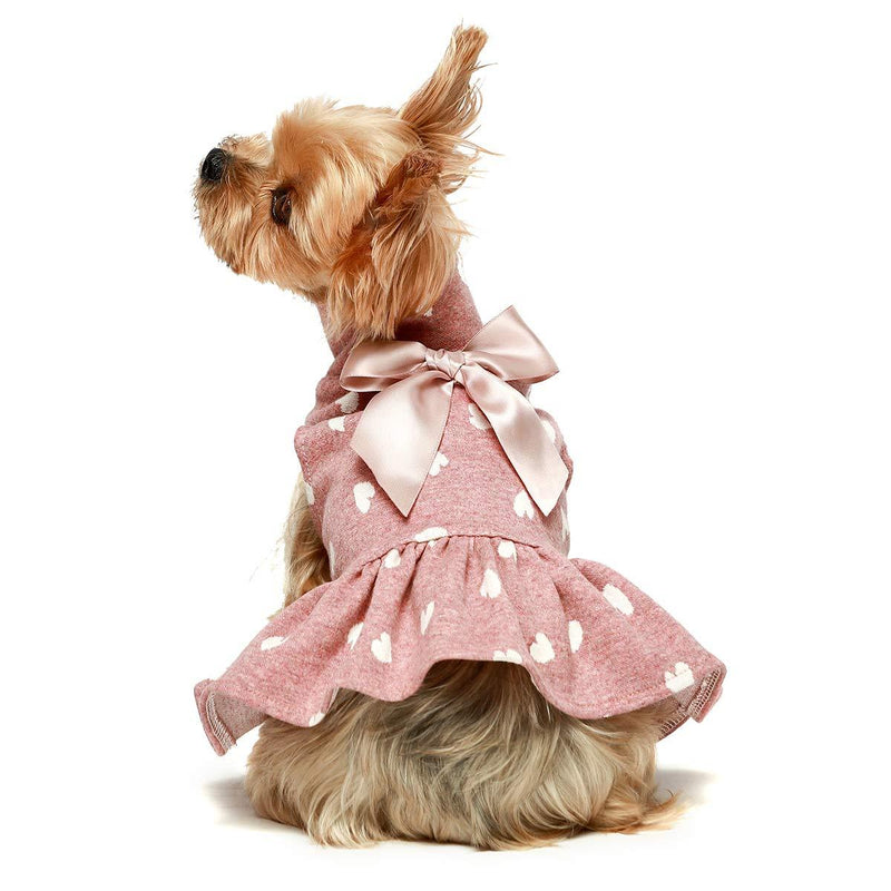 [Australia] - Fitwarm Pet Clothes for Dog Dresses Puppy Turtleneck Dress Doggie Outfits Birthday Party Costumes XS Pink 