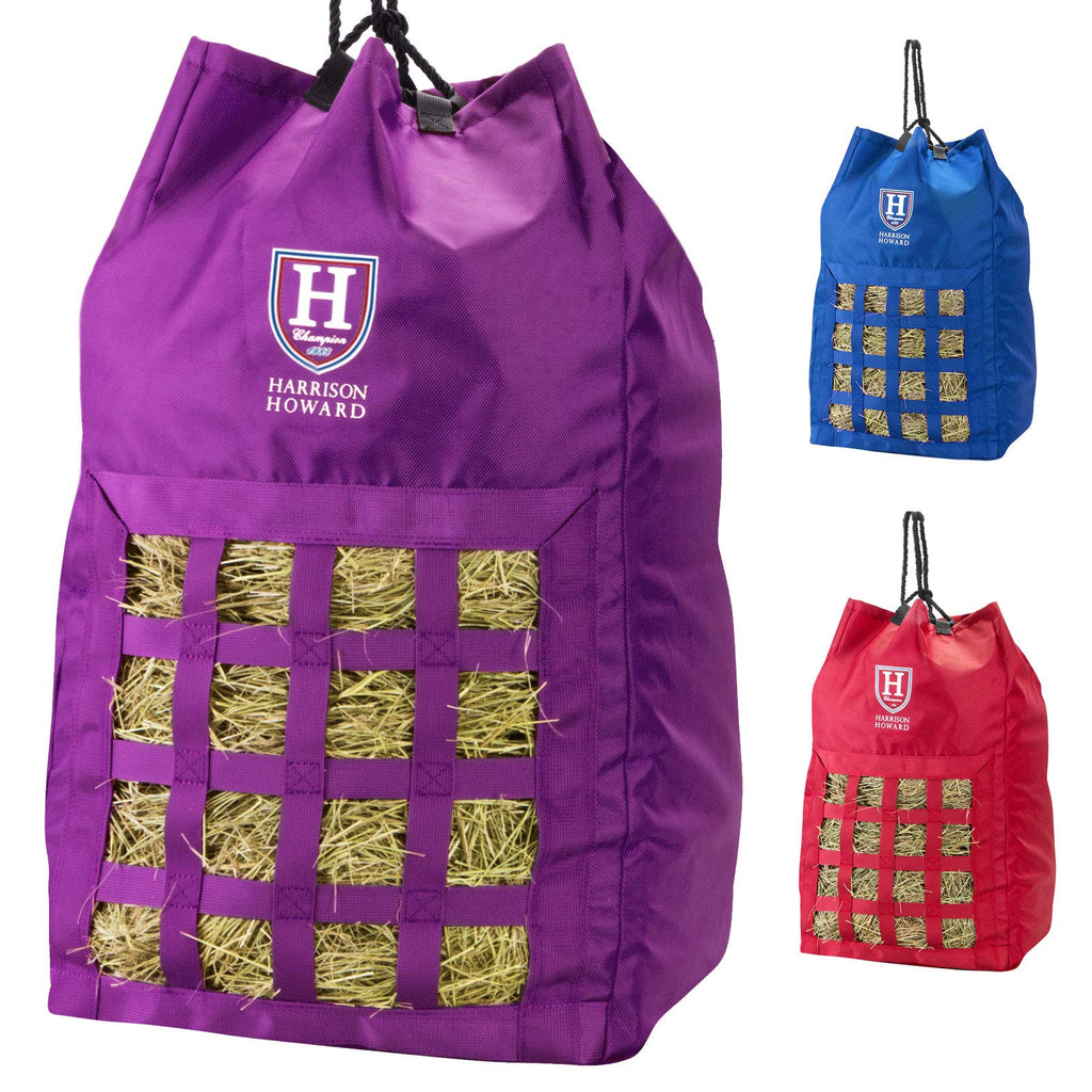Harrison Howard Premium Durable Slow Feed Hay Bag 1680D Oxford Cloth Large Capacity Hay Bags for Horse Regal Purple - PawsPlanet Australia