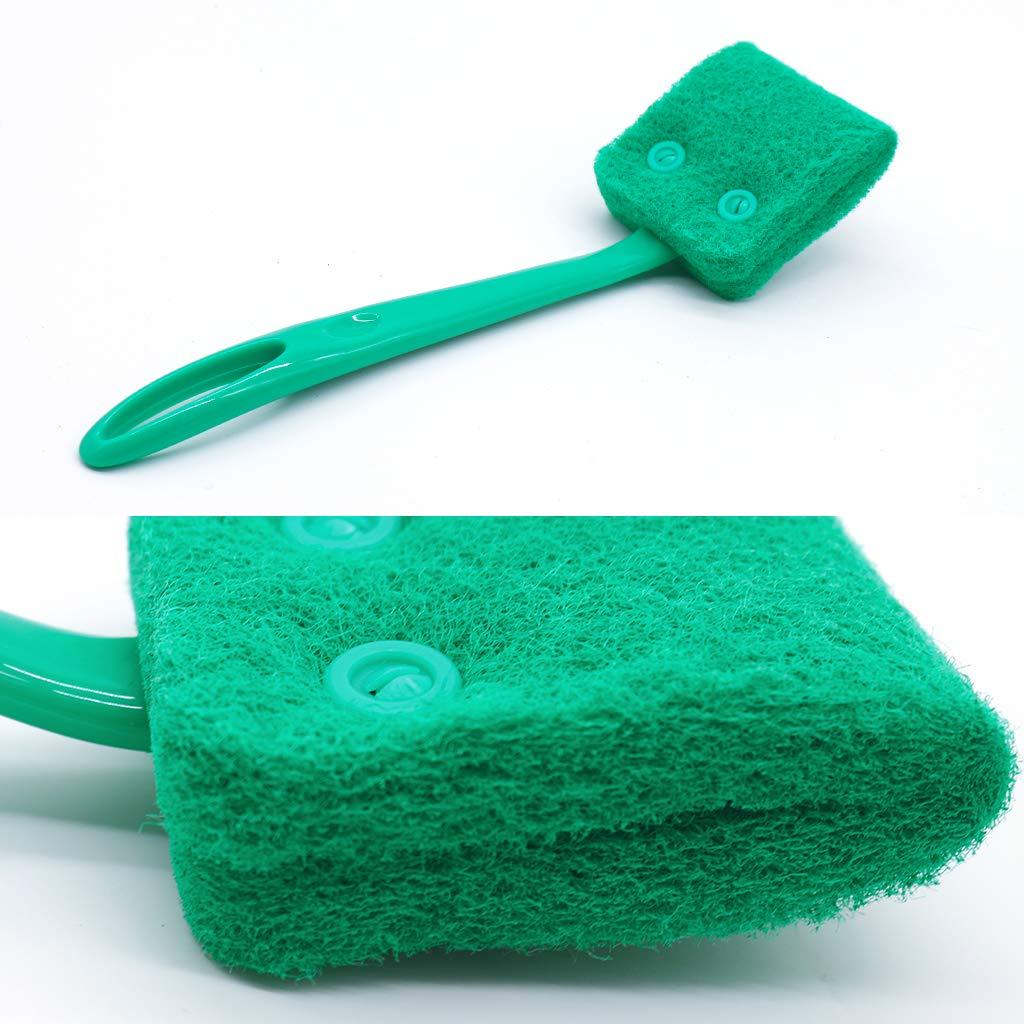 Aihotim Double-Sided Aquarium Fish Tank Sponge Cleaning Brush, Algae Cleaning Brush with Non-Slip Handle, Aquarium Cleaning Sponge, Sponge Scrubber Cleaner for Glass Aquariums - PawsPlanet Australia