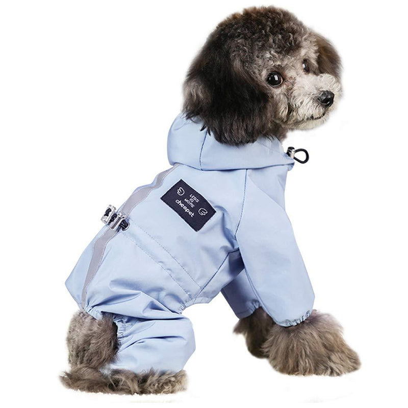 Beirui Waterproof Puppy Dog Raincoats with Hood for Small Dogs - Adjustable Reflective Pet Cat Puppy Dog Rain Jacket with Leash Hole XL: Chest 19.0’’,Back Length 13.5’’ Blue - PawsPlanet Australia