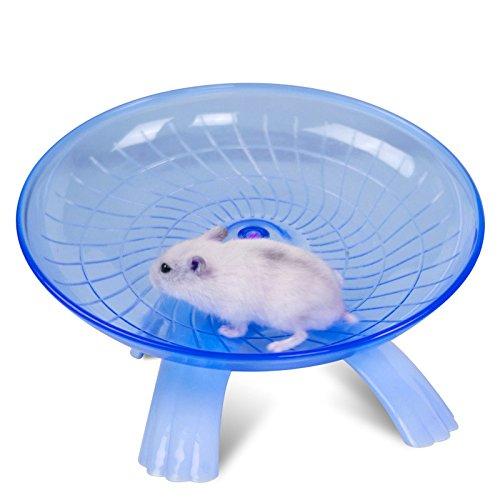 SZMYLED Plastic Exercise Wheel for Small Animals - Silent Spinner Non Slip Run Disc for Hamsters Hedgehogs Small Pets Exercise Wheel 18cm Blue - PawsPlanet Australia