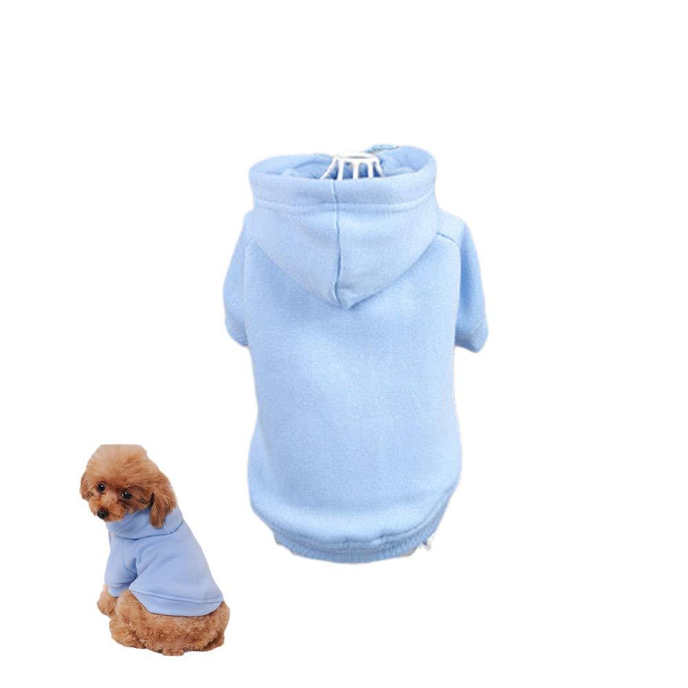 Petderland Pet Clothes for Dog Cat Puppy Hoodies Coat Fleece Sweatshirt Warm Sweater Dog Outfits X-Small Blue - PawsPlanet Australia