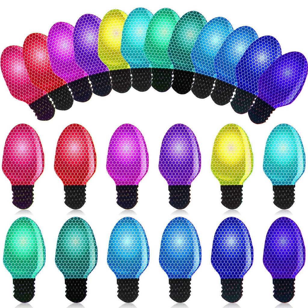 24 Pieces Christmas Decorations Reflective Lights Stickers Christmas Lights Bulb Shaped Reflective Christmas Car Decorations in 12 Colors for Car Home Garage Mailbox Refrigerator Decoration - PawsPlanet Australia