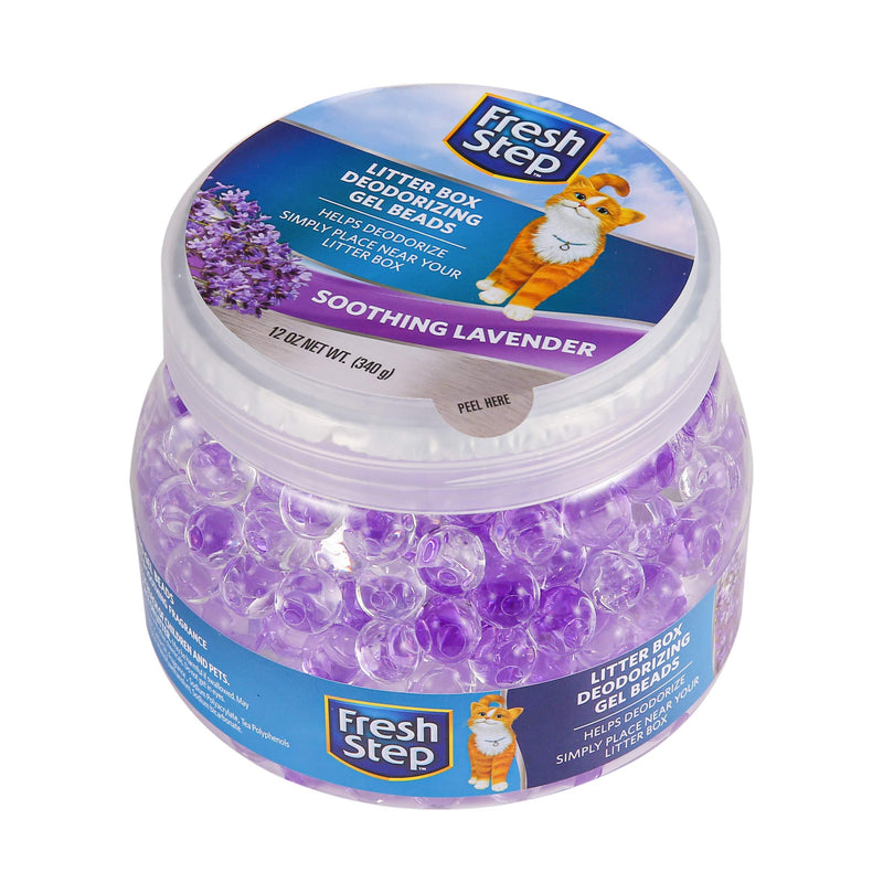 Fresh Step Litter Box Deodorizing Gel Beads in Soothing Lavender Scent | Deodorizing Gel Beads Air Freshener for Pet Smells from Litter Box | 12 oz Pet Odor Eliminating Gel Beads to Freshen Air - PawsPlanet Australia