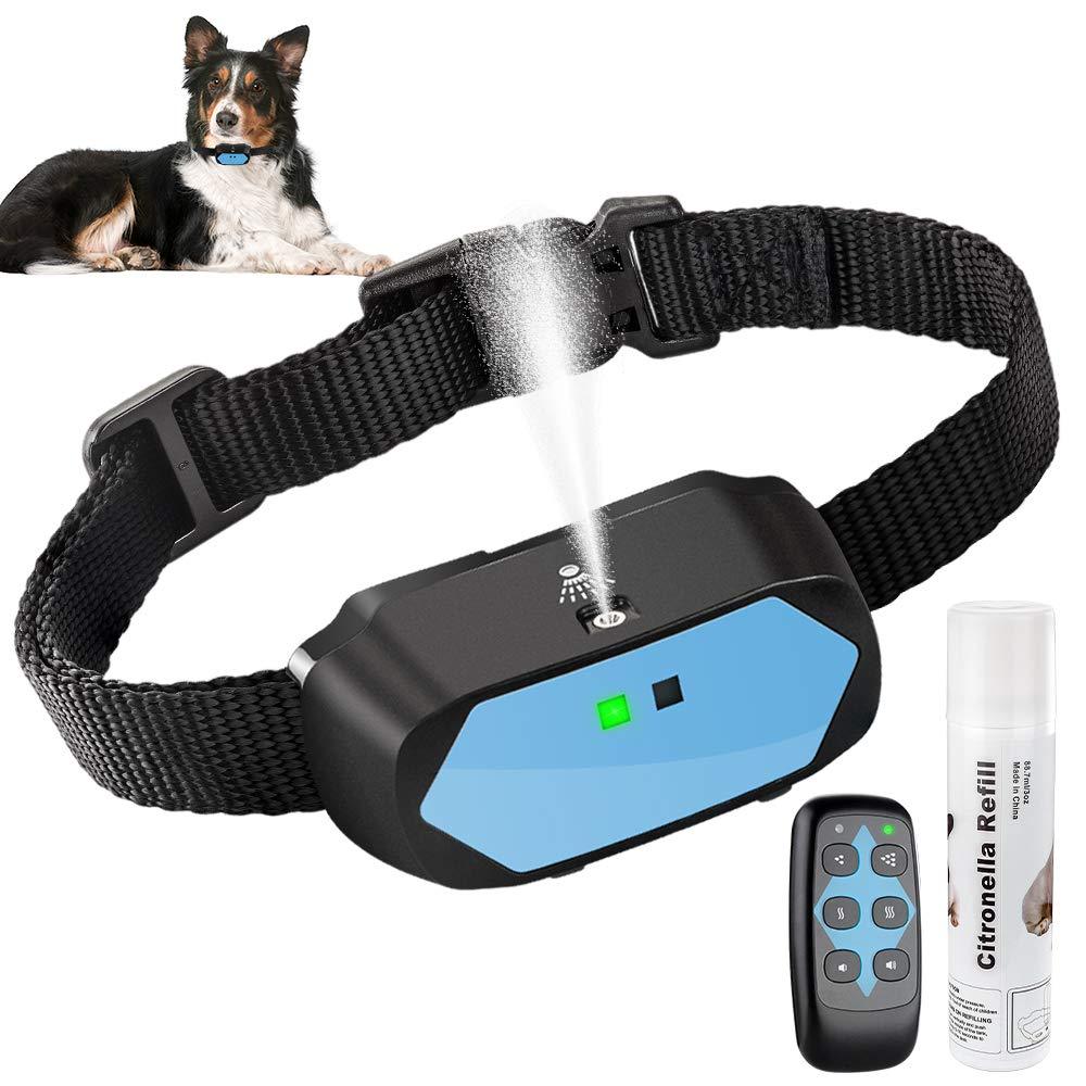 Dog Bark Collar, Anti Barking Device with Citronella Spray Stop Dog Bark Control Training Collar No Electric Shock Deterrent Stopper Dogs Collars (Black) Black - PawsPlanet Australia