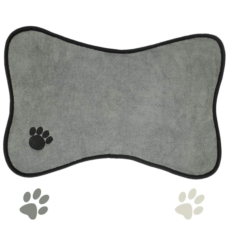 Ptlom Dog and Cat Medium and Small Placemat, Pet Food and Water Mat Suitable for Medium and Small Pets, Prevent Water and Food from Spilling, Cotton Grey - PawsPlanet Australia