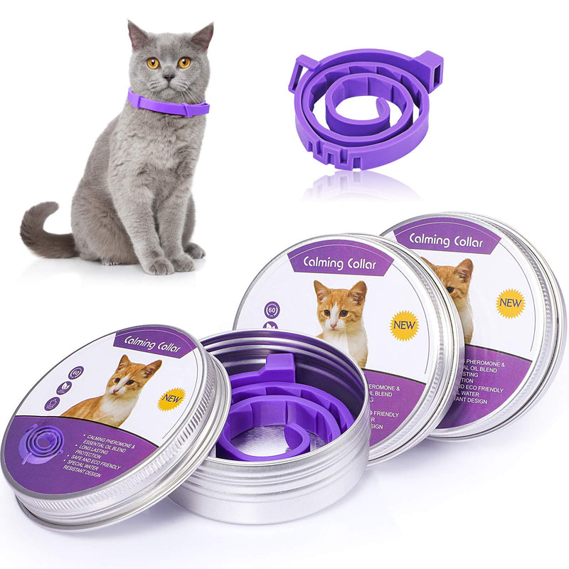 Weewooday 3 Pieces Cat Adjustable Calming Collar, Reduce Anxiety for Pets, Calm Collar Pacify Kitten, Suitable for Small, Medium and Large Cats (15 Inches) - PawsPlanet Australia