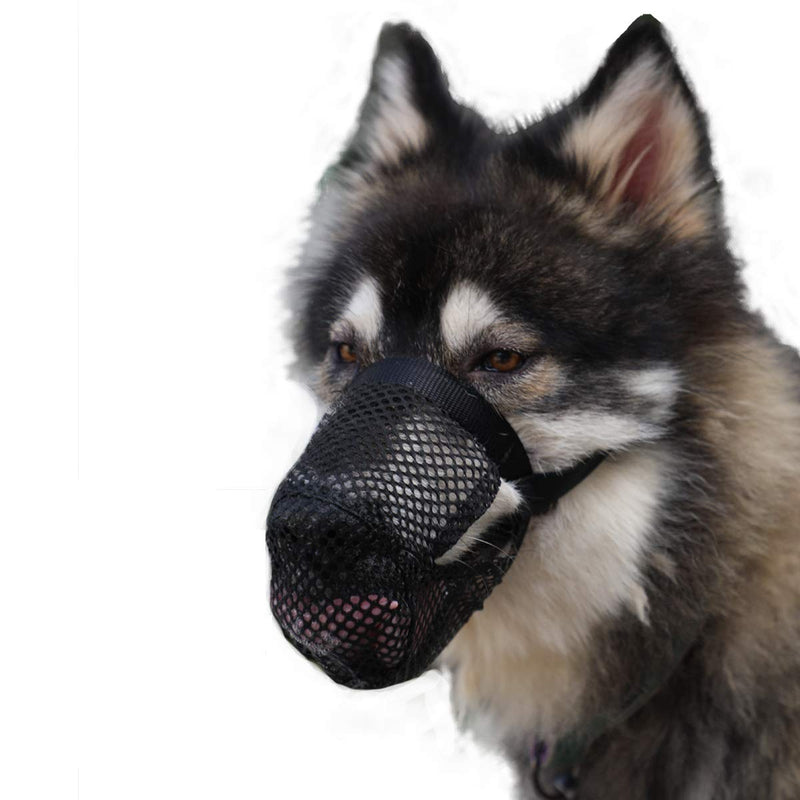 Mayerzon Breathable Mesh Dog Muzzle, Poisoned Bait Protective Muzzle for Dogs to Prevent Biting and Barking XS Black - PawsPlanet Australia
