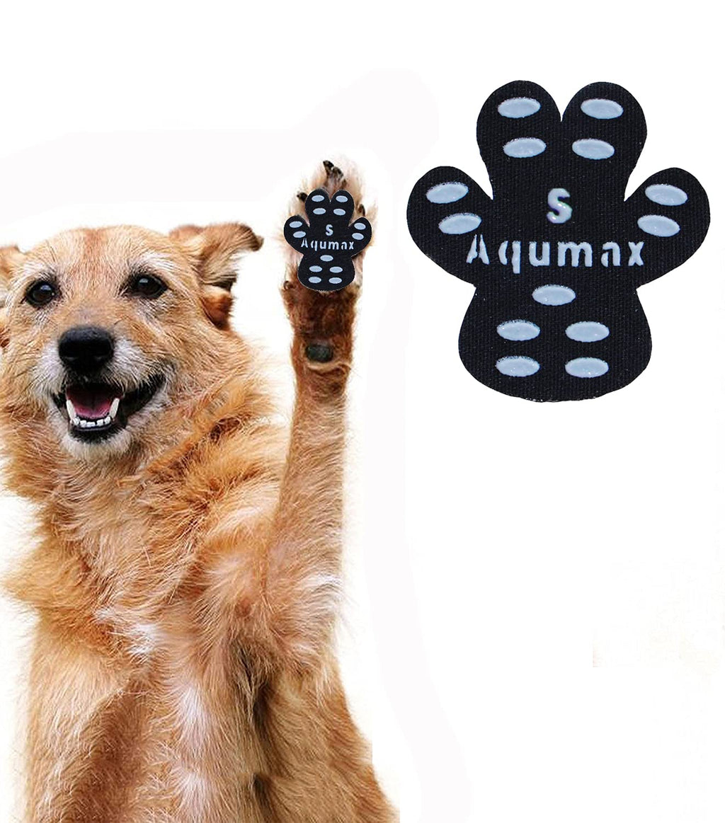 Aqumax Dog Anti Slip Paw Grips Traction Pads,Paw Protection with Stronger Adhesive, Non-Toxic,Multi-Use on Hardwood Floor or Injuries,12 sets-48 Pads S-1.6*1.3 inch(L*W) Black - PawsPlanet Australia