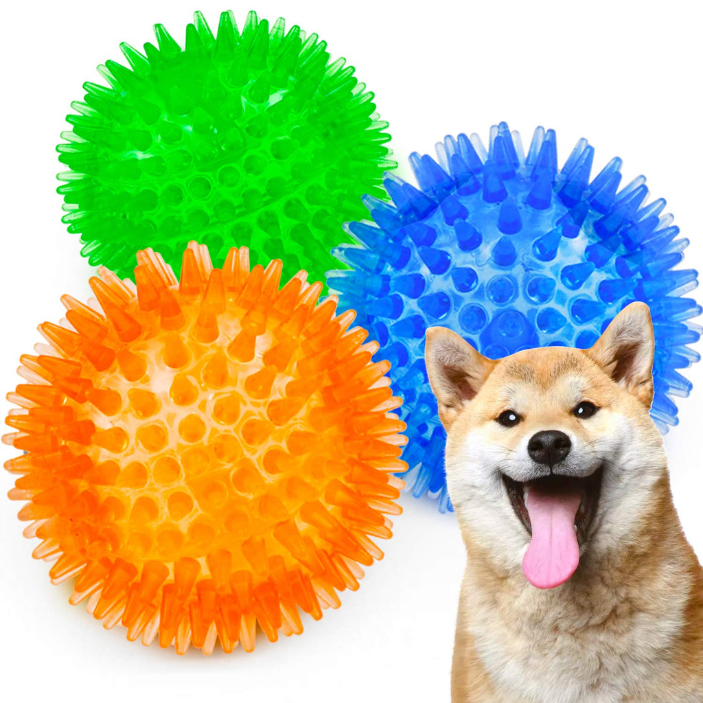 SHARLOVY Squeaky Balls for Dogs Small, Fetch Balls for Dogs Rubber 6 Pack Bright Colors TPR Puppy Toys Dog Toy Balls Dog Squeaky Toys Spike Ball Dog Chew Toys for Small set of 3 multi - PawsPlanet Australia