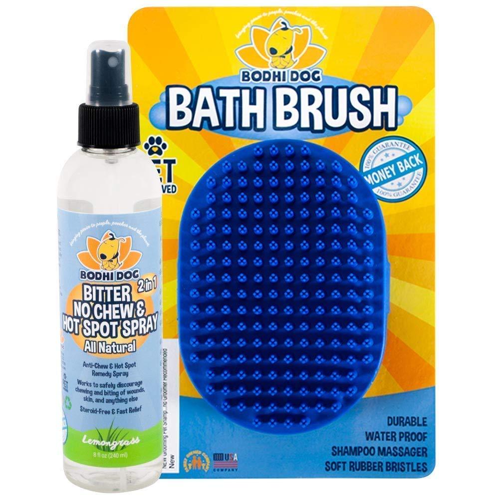 Bodhi Dog Bitter 2 in 1 No Chew 8oz & Hot Spot Spray + Grooming Shampoo Brush Bundle - PawsPlanet Australia