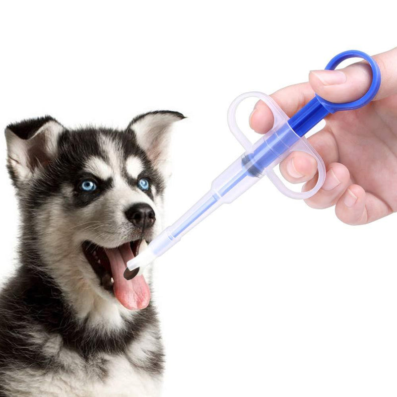 None Branded Pet Medical Feeding Kit Pill Tablet Syringe Dispenser Shooter with Soft Tip for Dog Puppy Cat 2 Pack Blue - PawsPlanet Australia