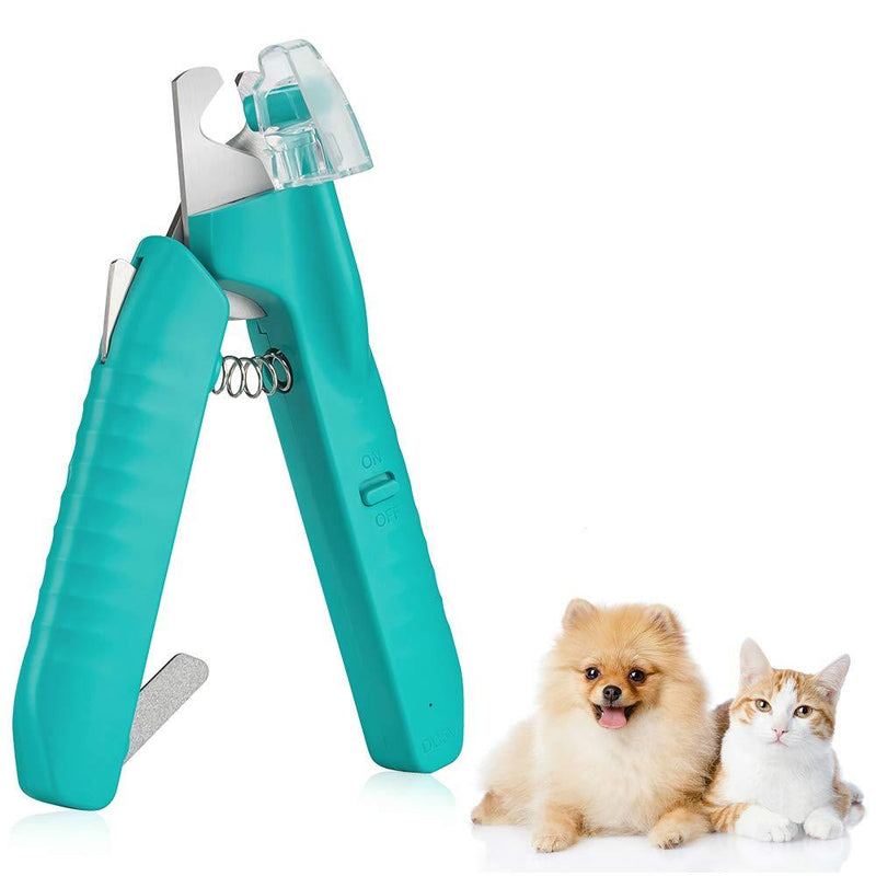 [Australia] - Pet Nail Clippers and Trimmer for Dogs Cats with LED Light and Safety Guard to Avoid Over-Cutting Nails, Professional Claws Trimmer Grooming Tool with Razor Sharp Blades for All Animal Blue 