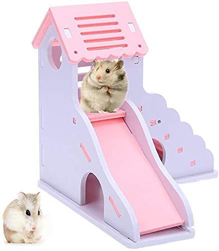 LWINGFLYER Hamster Stair Ladder,Hamster House,Ladder and Resting Platform Set for Hamster,Hamster Climbing Toys Pink - PawsPlanet Australia