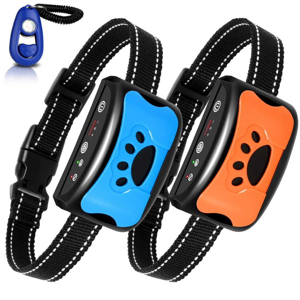 [Australia] - BATVOX Bark Collar 2 Pack Rechargeable No Harm Dog Barking Collar with Vibration, Sound and No Shock for Small Medium Large Dogs (2020 Upgraded) 