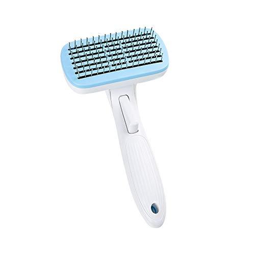 Measepet Dog Brush & Cat Brush Self Cleaning Dog Slicker Brush Easy to Clean Pet Grooming Brushes - self - Cleaning Button, Save time and Effort Blue - PawsPlanet Australia