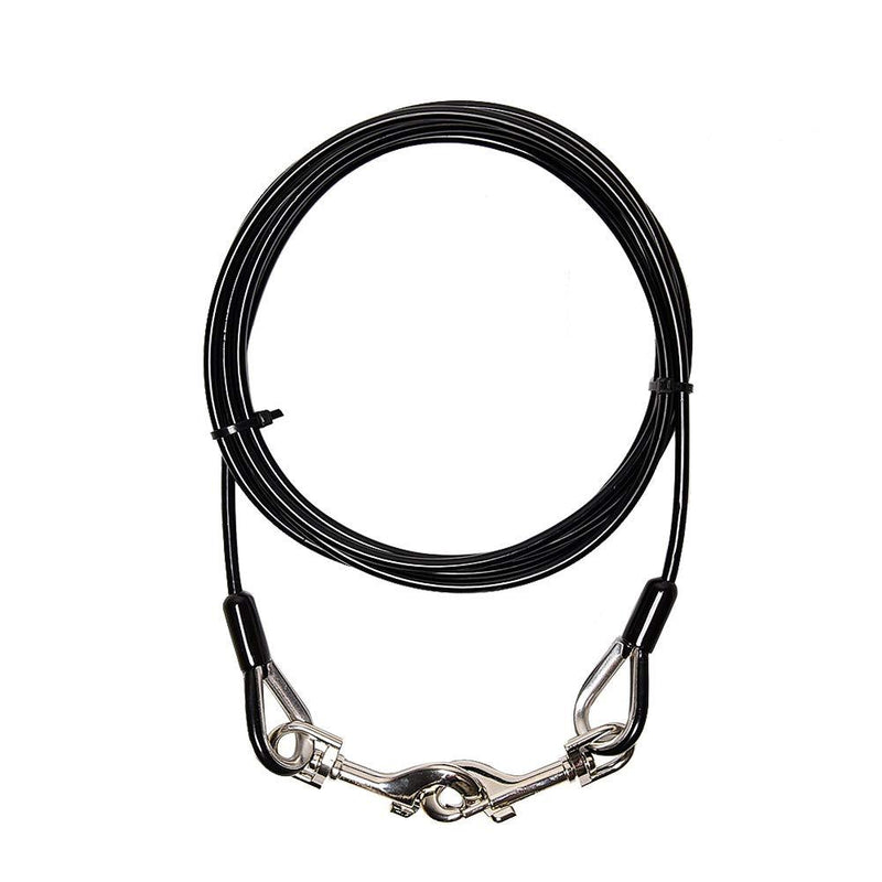 [Australia] - SOMIDE Dog Tie Out Cable for Pet Up to 80 Pounds, with Heavy Duty Metal Swivel Hooks for Camping Outdoor Yard 10 ft Black 