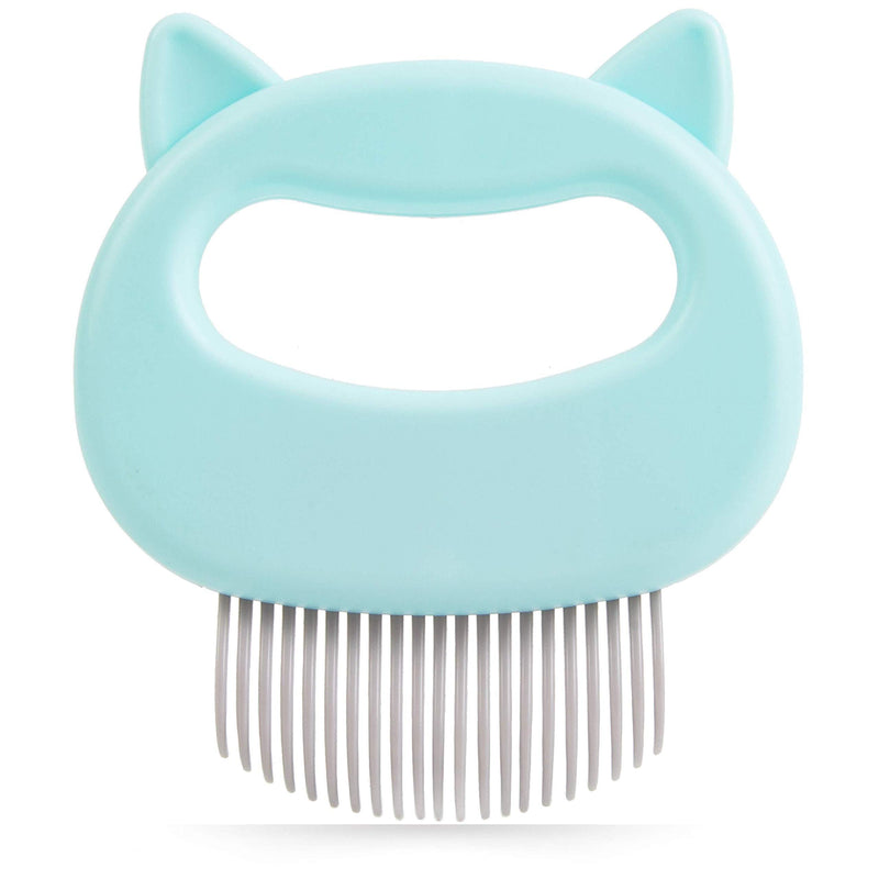 nixo Cat Comb, Pack of 1, Gentle Cat Grooming Comb & Cat Massage Comb - Effective Dematting Comb for Cats, Ideal Cat Comb for Matted Hair - Painless Cat Combs for Deshedding, Cute Cat Shell Comb Sea Green - PawsPlanet Australia