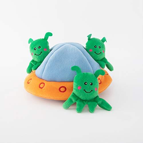 [Australia] - ZippyPaws - Zippy Burrow - Interactive Squeaky Hide and Seek Plush Dog Toy - Moon and Stars, Aliens in UFO 