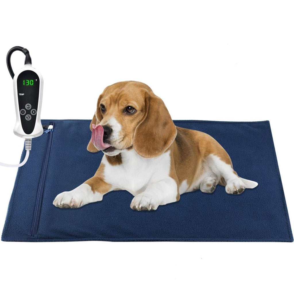 AILEEPET Pet Heating Pad Dog Heating Pad Dog Cat Warming Pad Electric Heated Pad for Dogs and Cats Heating Pad Dogs Heated Mat for Dogs Indoor Warming Mat with Auto Power Off L-22"*18" Blue - PawsPlanet Australia