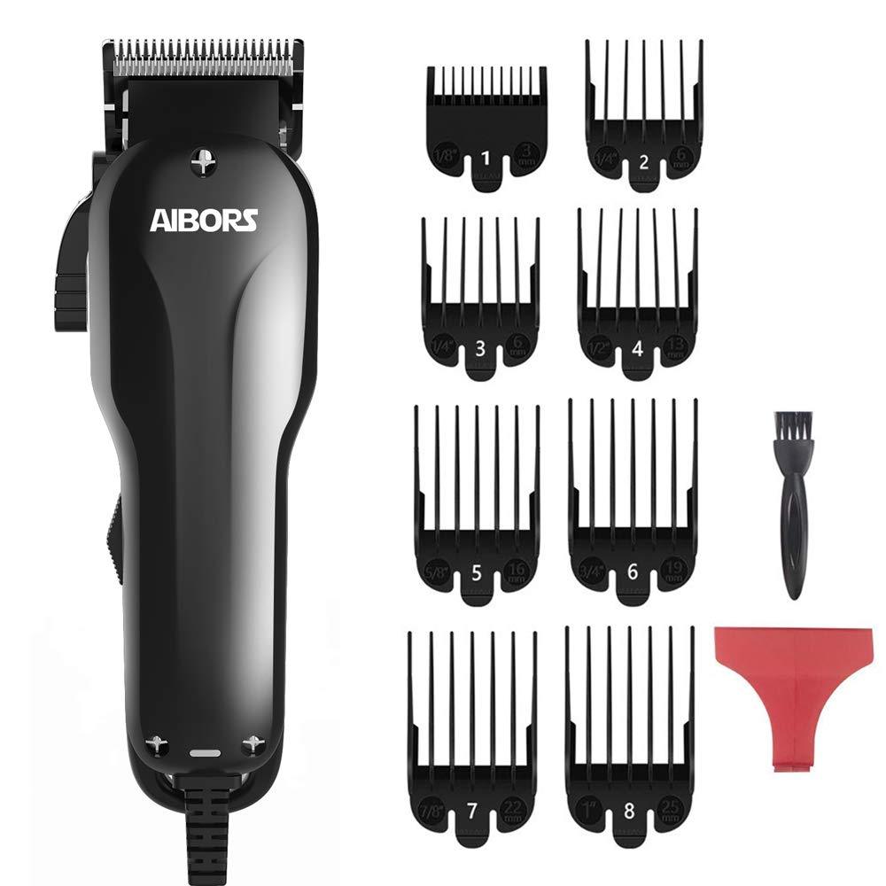 [Australia] - AIBORS Dog Clippers for Grooming for Thick Coats 2-Speed 12V High Power Professional Heavy Duty Quiet Plug-in Dog Grooming Clippers Kit, Dog Shaver Hair Trimmers for Cats and Other Pets Black 