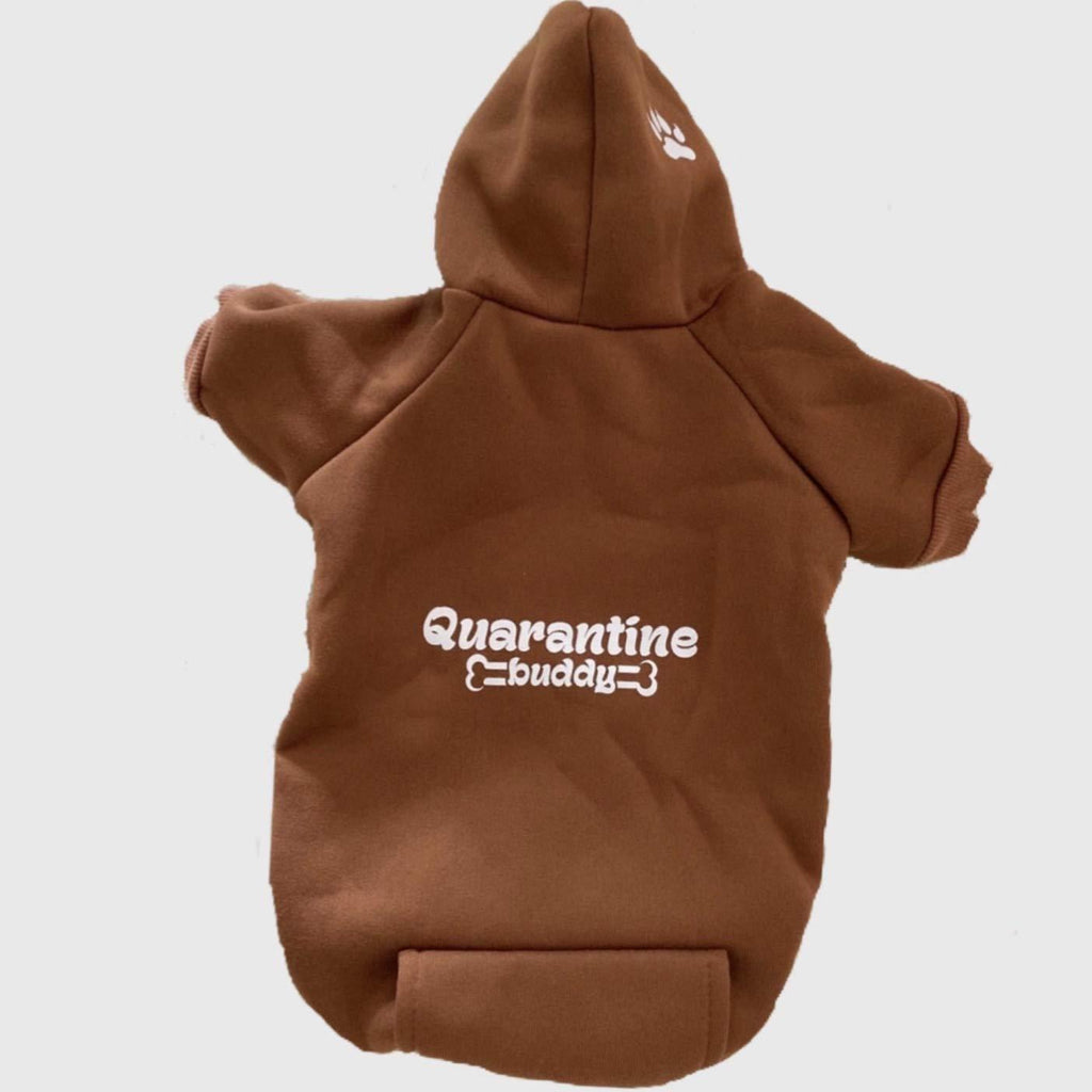 [Australia] - Quarantine buddy| Dog Hoodie| Keep Your pet Warm and Stylish with This Super Soft Dog Hoodie for Small-Medium Size Pets. Great for Outdoors and Costumes. Brown 