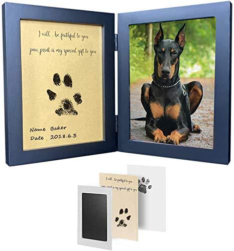 [Australia] - Haode Pet Pawprints Picture Frame Measures 12.06"x7.88"x1.56" Dog or Cats Memorial Picture Frame Perfect Keepsake for Pet Lovers Black 