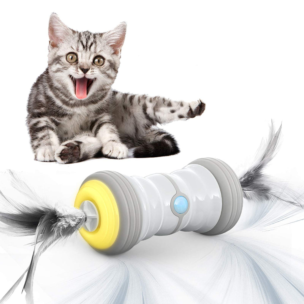 [Australia] - Interactive Cat Toys for Indoor Cats & Busy Cat Lovers, Feather Catnip Electronic Automatic Cat Toys, More Attractive Kitten Toys With Smart Program, Colorful Light, Replaceable Feather Design 