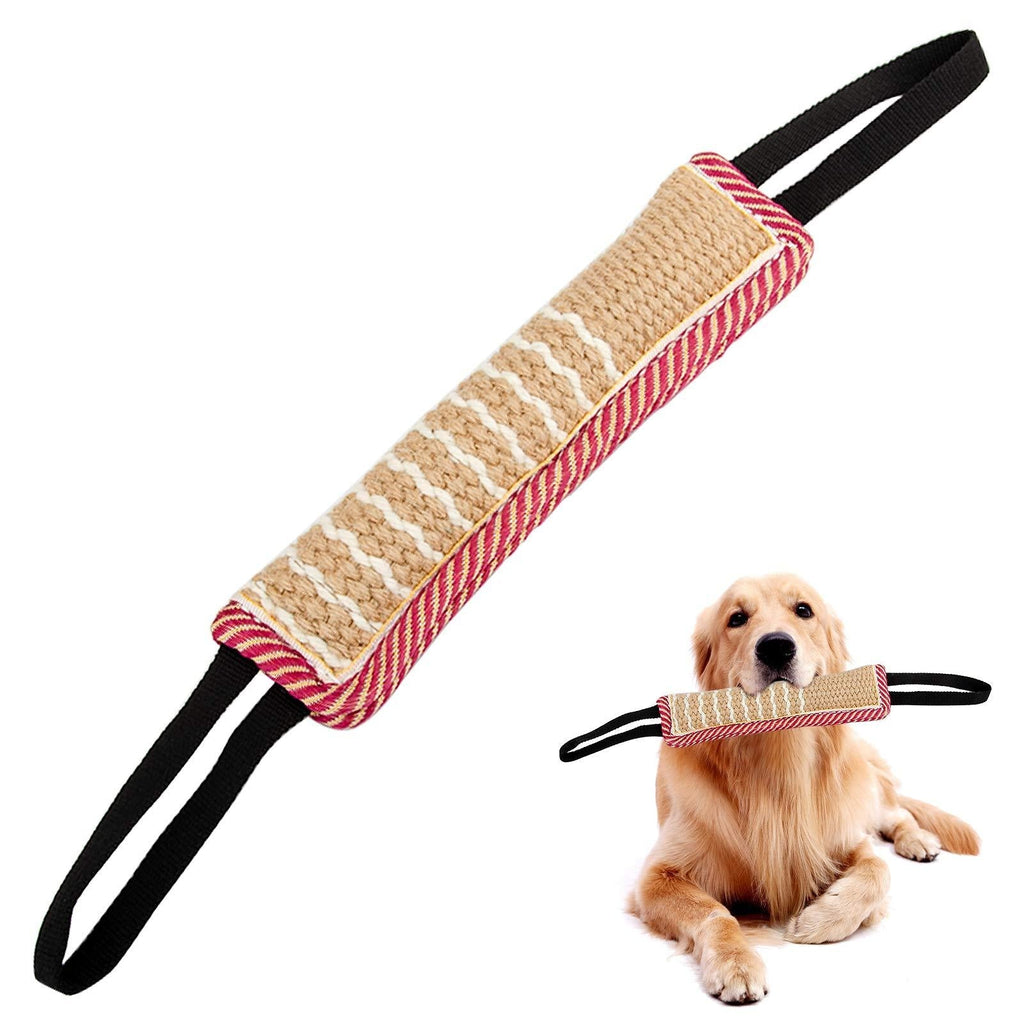 [Australia] - PAPILLON Durable Dog Training Bite Pillow Jute Bite Toy, Tough Jute Tug Toy for Puppy to Large Dogs - Ideal for Tug of War 