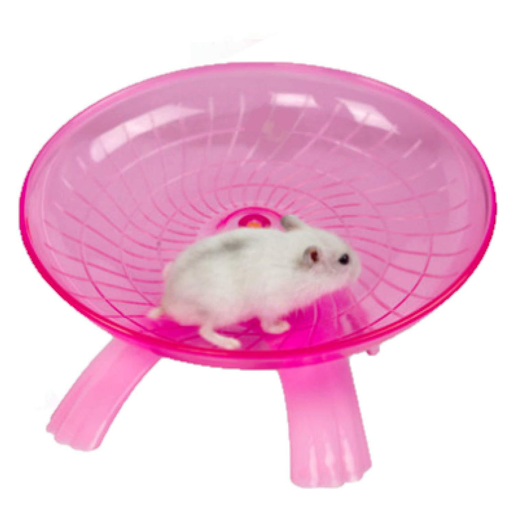 SZMYLED Plastic Exercise Wheel for Small Animals - Silent Spinner Non Slip Run Disc for Hamsters Hedgehogs Small Pets Exercise Wheel Pink 18 * 18 * 11cm - PawsPlanet Australia