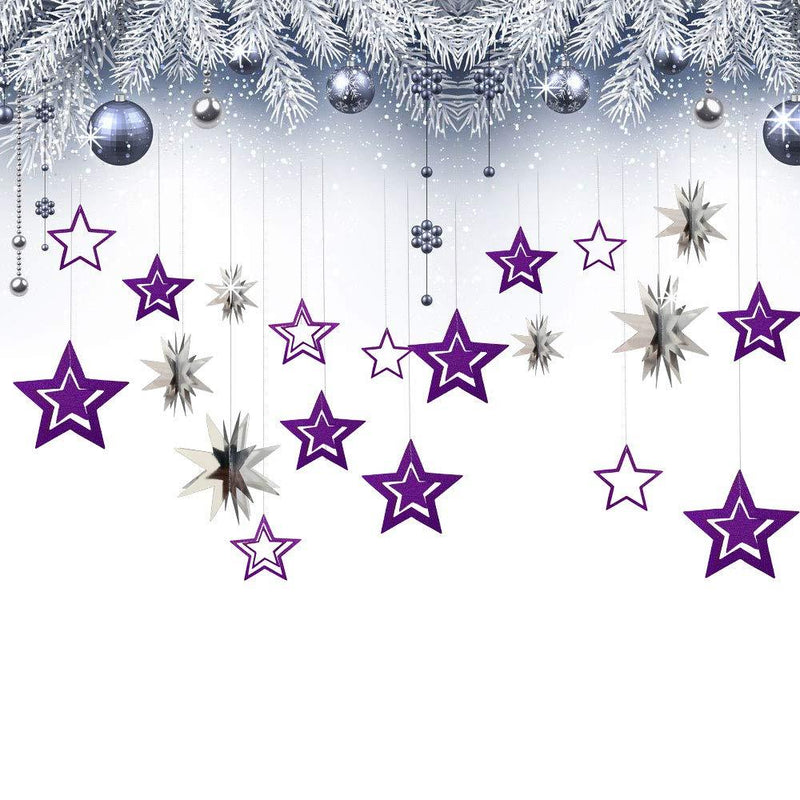 Grey Star Theme Garland and Twinkle Little Star Cutout Hanging Decoration Bunting Banner Party Decor for Birthday/Baby Shower/Kids Boys Girls Room/Home/Christmas/New Year/Wedding Party Supply - PawsPlanet Australia